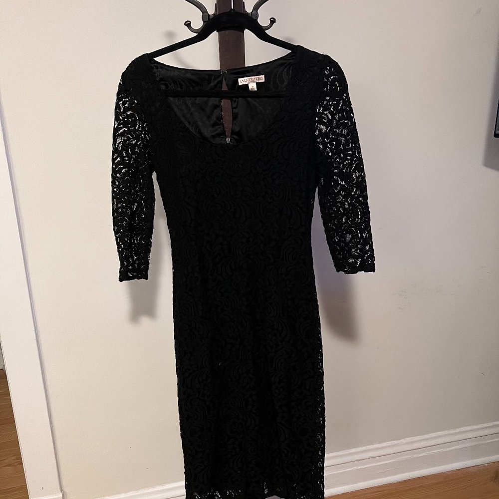 Eva Mendes Black Lace Dress (10)
